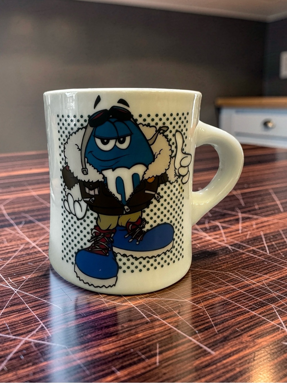M&M'S Blue Character White Ceramic Mug with Blue Graphic Mugs